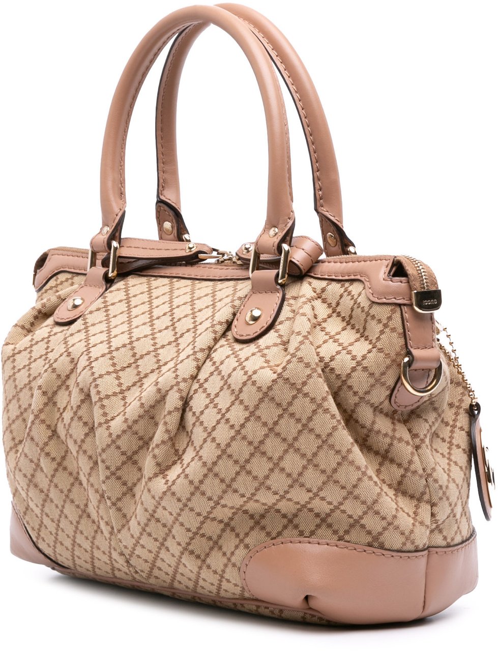 Gucci Diamante Canvas Sukey Satchel Bruin