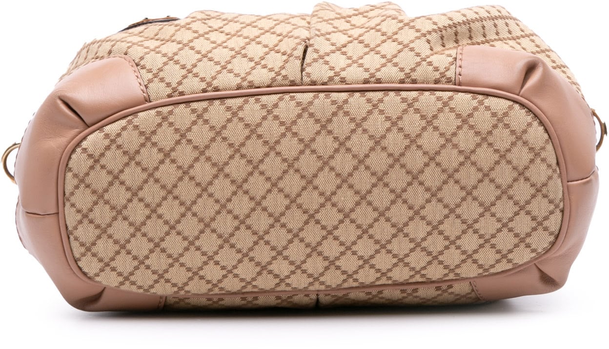 Gucci Diamante Canvas Sukey Satchel Bruin