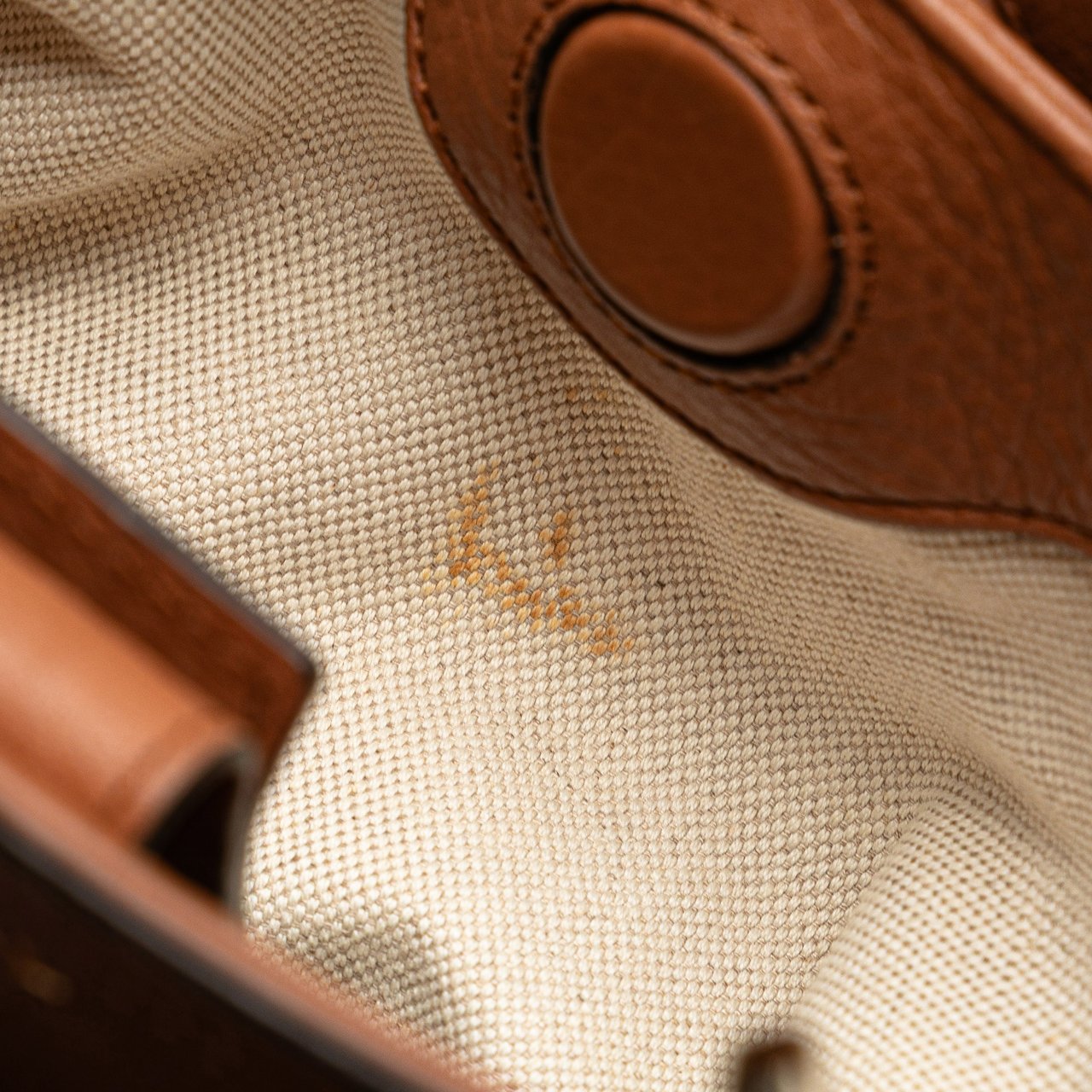 Gucci Small Calfskin Bamboo Shopper Satchel Bruin