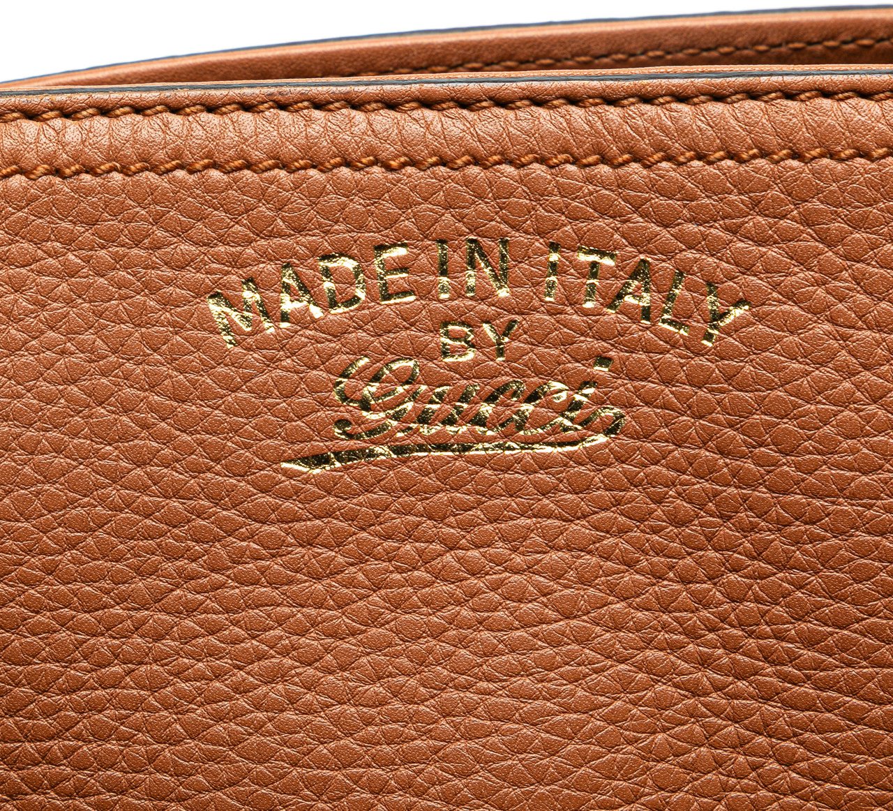 Gucci Small Calfskin Bamboo Shopper Satchel Bruin