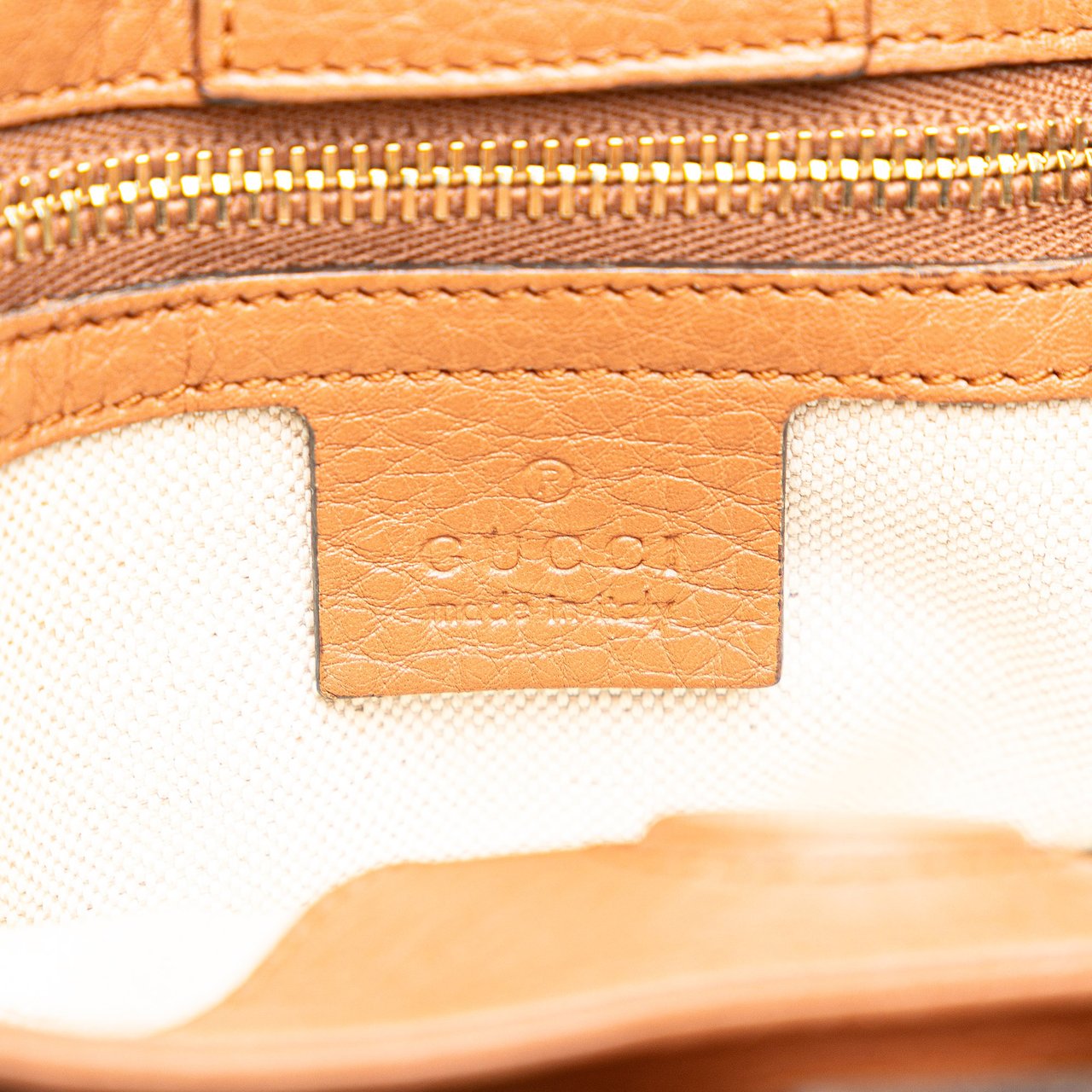 Gucci Small Calfskin Bamboo Shopper Satchel Bruin