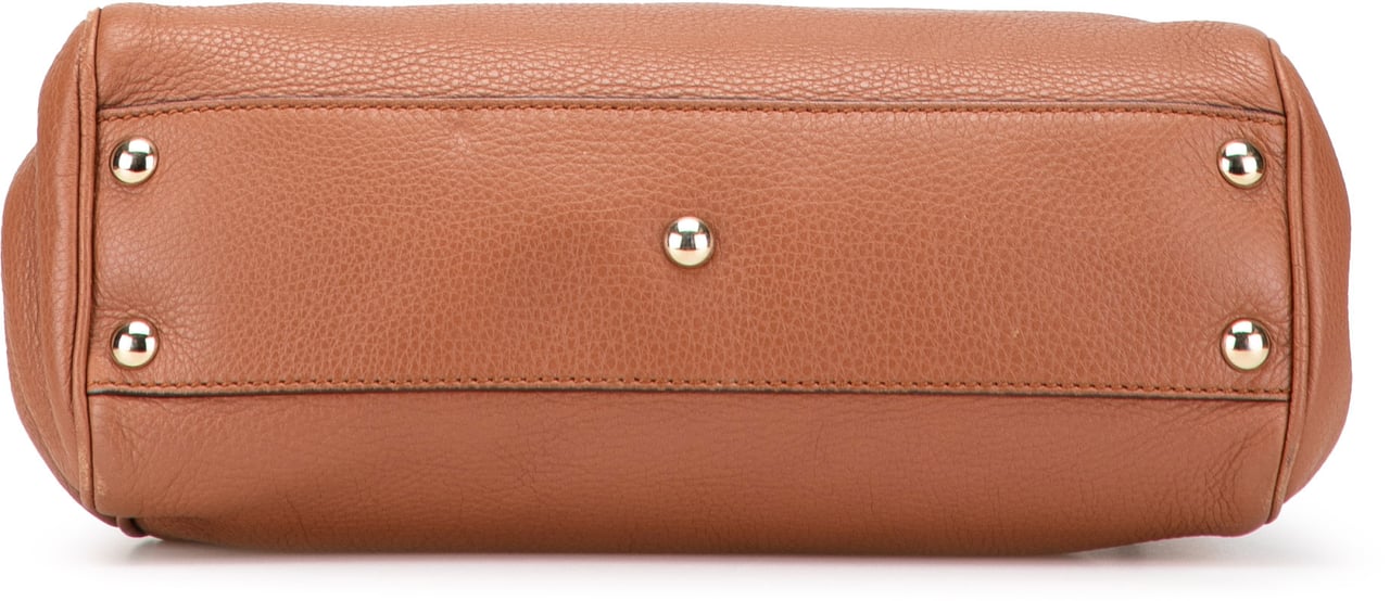 Gucci Small Calfskin Bamboo Shopper Satchel Bruin