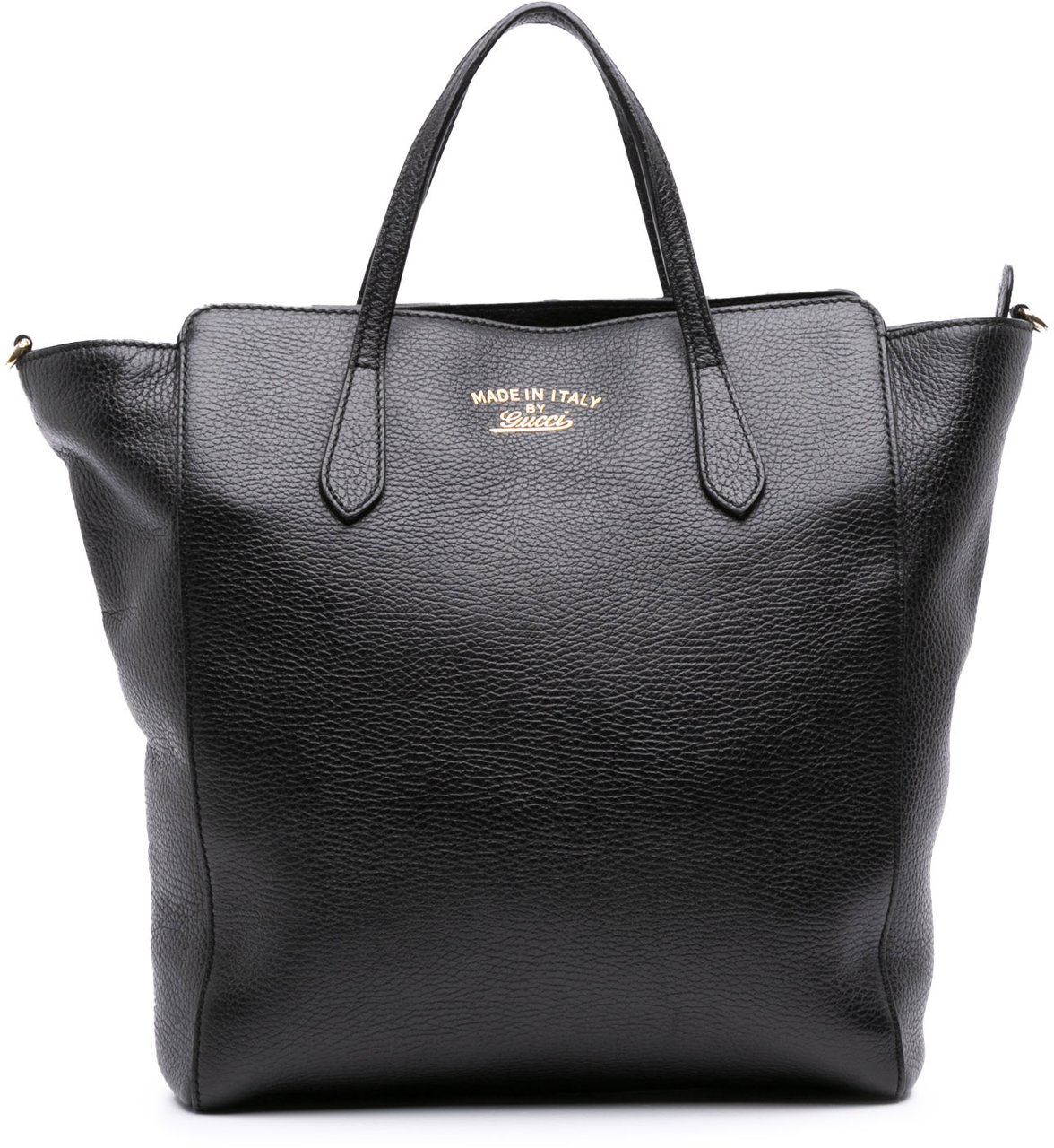 Gucci Leather Swing Convertible Tote Zwart