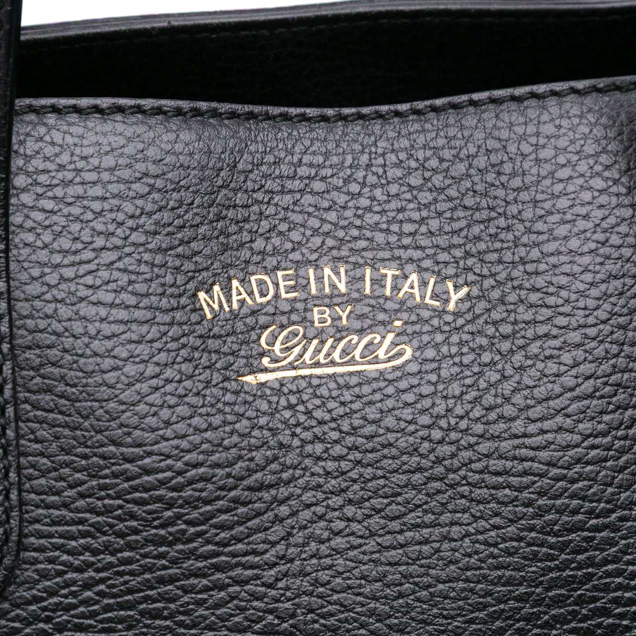 Gucci Leather Swing Convertible Tote Zwart