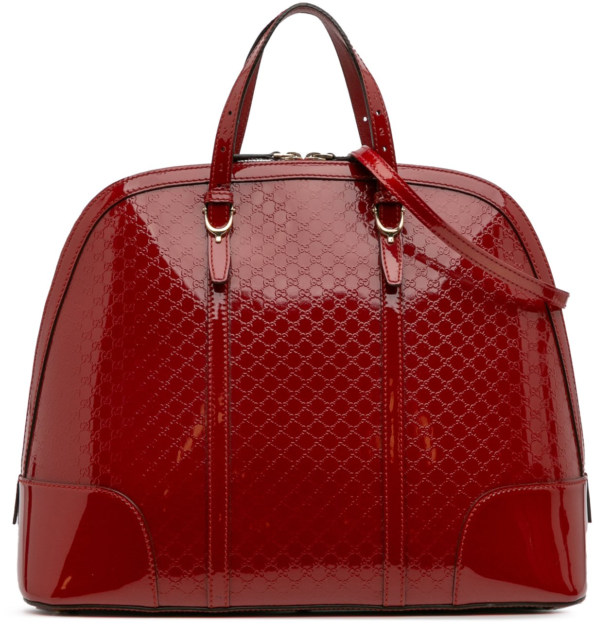 Gucci Large Microguccissima Patent Nice Dome Top Handle Bag Rood