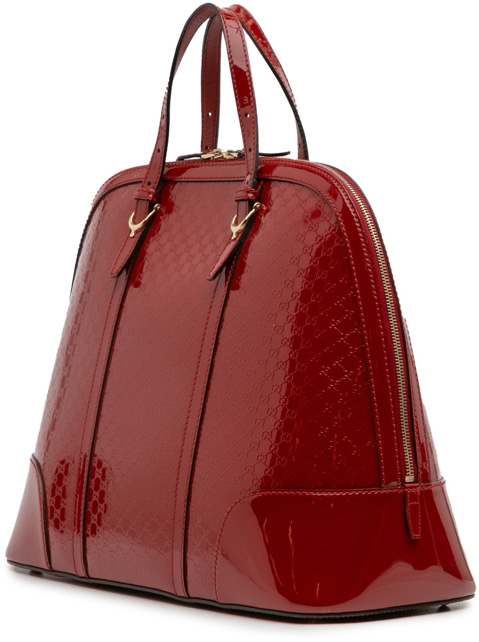 Gucci Large Microguccissima Patent Nice Dome Top Handle Bag Rood