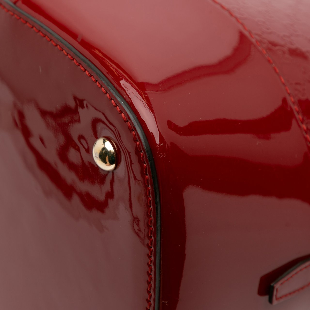 Gucci Large Microguccissima Patent Nice Dome Top Handle Bag Rood