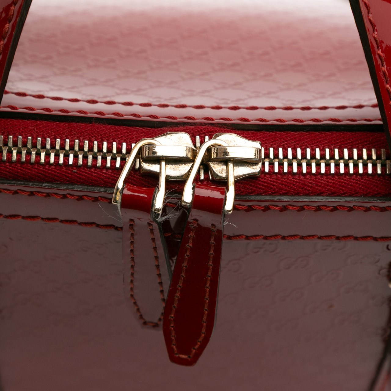 Gucci Large Microguccissima Patent Nice Dome Top Handle Bag Rood