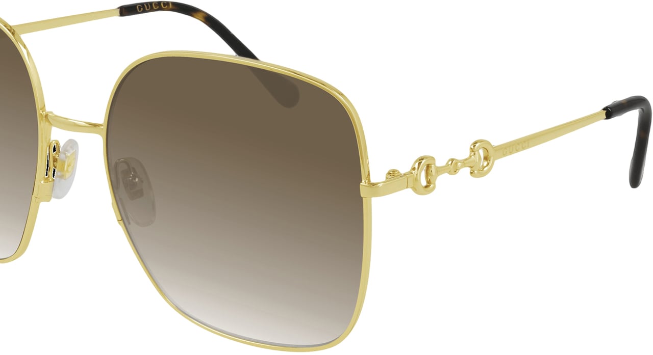 Gucci Sunglasses Gg0879S 002 Gold Gold Brown 61/18/140 Bruin