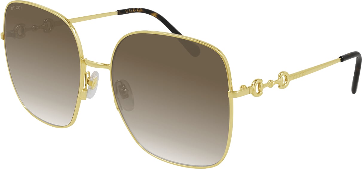 Gucci Sunglasses Gg0879S 002 Gold Gold Brown 61/18/140 Bruin