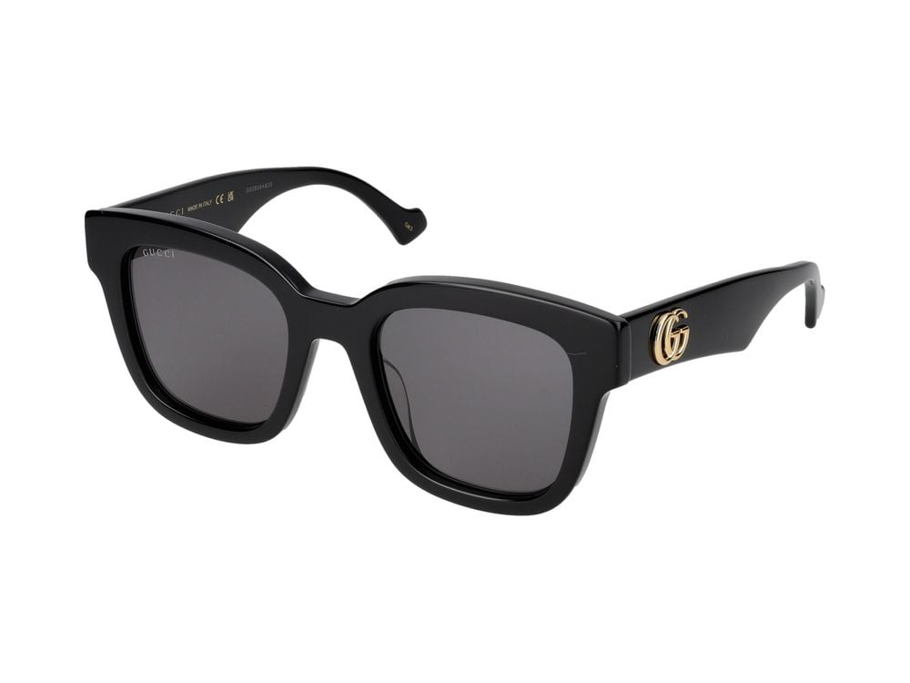 Gucci Black Gold-Tone Oversized Square Sunglasses Grijs