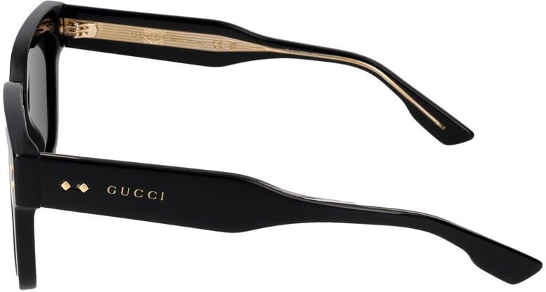 Gucci Black GG1084S Square Acetate Sunglasses Grijs