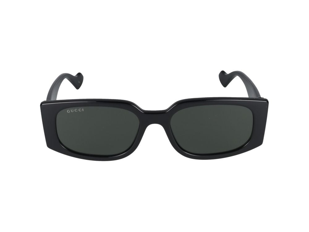 Gucci Black Metallic Logo Oversized Square Sunglasses Grijs