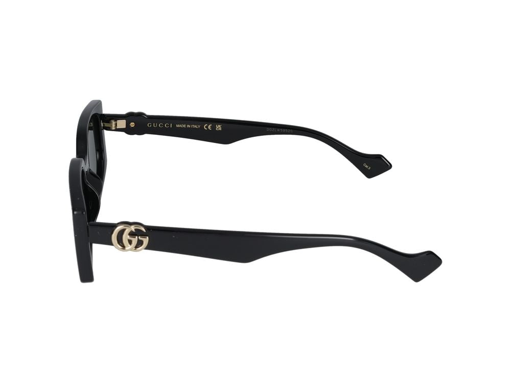 Gucci Black Metallic Logo Oversized Square Sunglasses Grijs