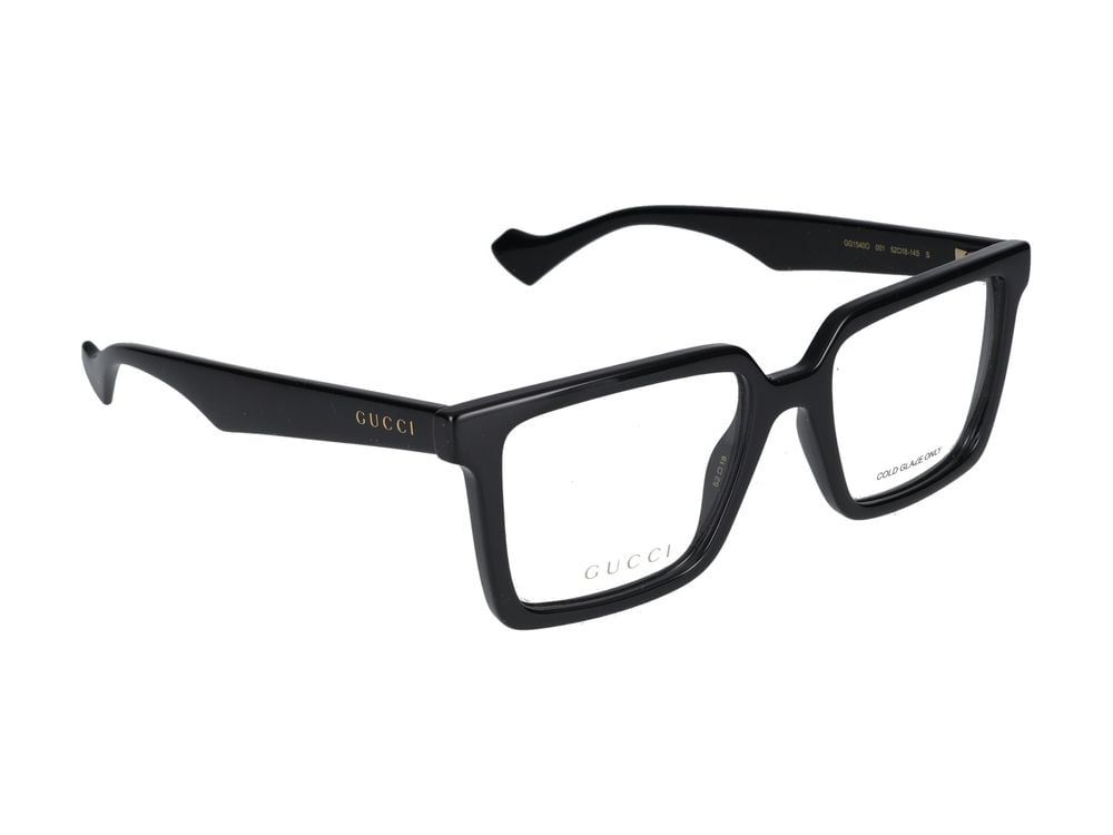Gucci Black Oversized Glossy Square Eyeglasses Rood