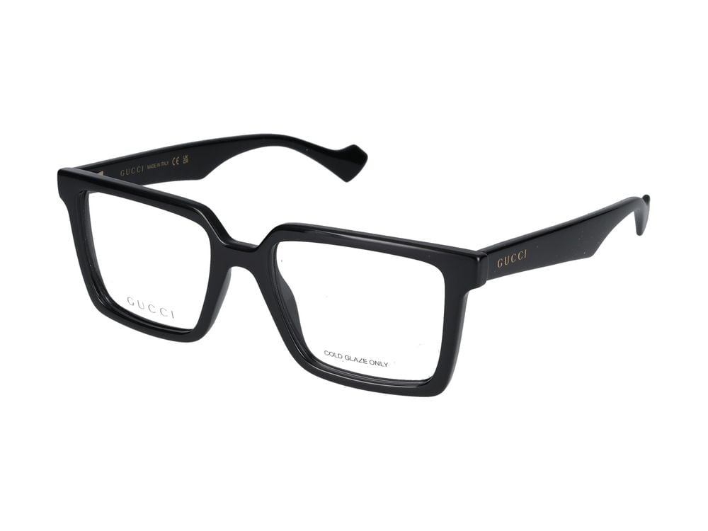 Gucci Black Oversized Glossy Square Eyeglasses Rood