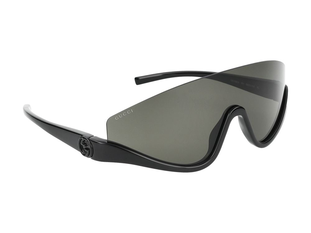 Gucci Black Shield-Style Sunglasses Grijs
