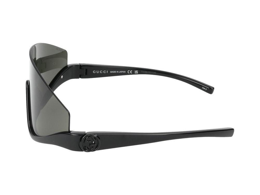 Gucci Black Shield-Style Sunglasses Grijs