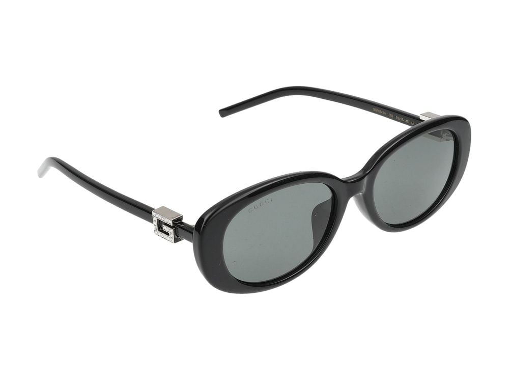 Gucci Black Metallic Logo Detail Sunglasses Grijs