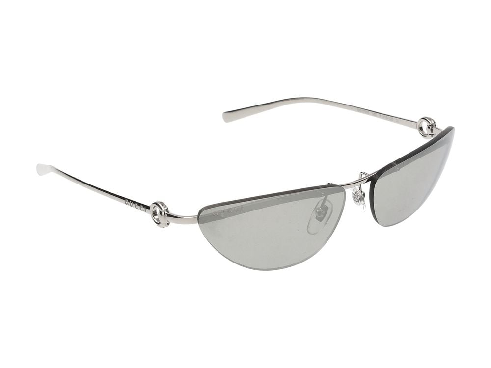 Gucci Silver Angular Cat-Eye Metal Sunglasses Wit