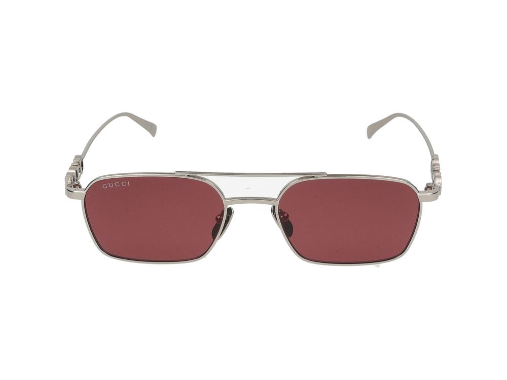 Gucci Silver Square-Shaped Metal Sunglasses Bruin