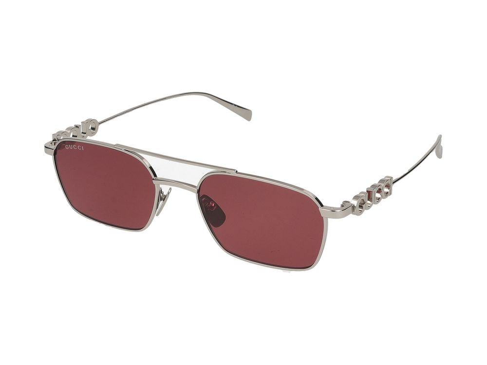 Gucci Silver Square-Shaped Metal Sunglasses Bruin