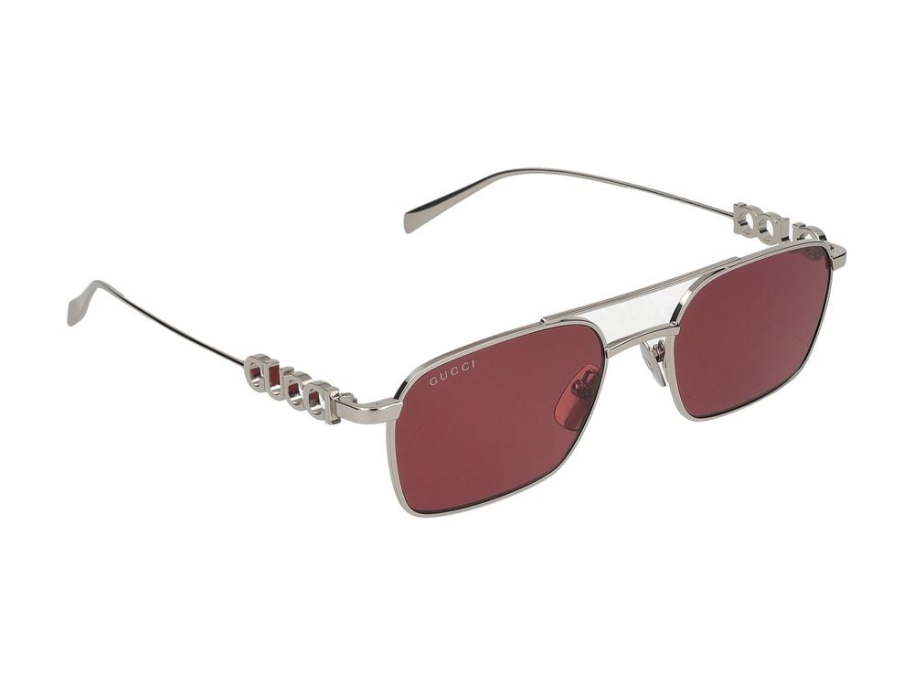 Gucci Silver Square-Shaped Metal Sunglasses Bruin