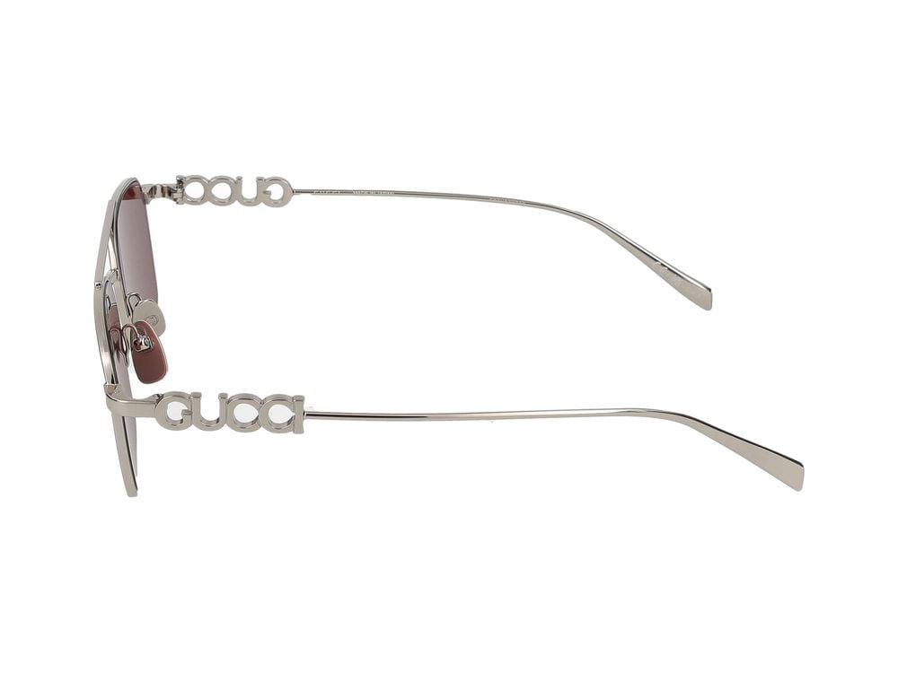 Gucci Silver Square-Shaped Metal Sunglasses Bruin