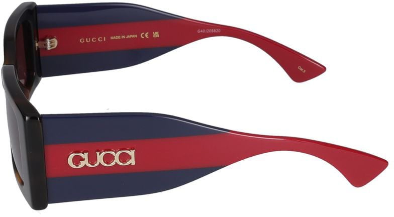 Gucci Sunglasses Gucci GG1860S 002 havana blue red 52/20/135 Grijs