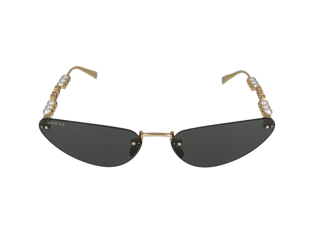 Gucci Gold Pearl Accents Cat-Eye Sunglasses Grijs