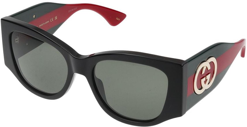 Gucci Sunglasses GG2115S 001 black green grey 55/18/135 Grijs