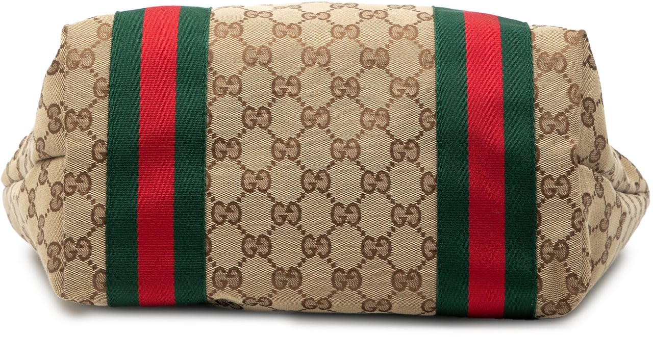 Gucci GG Canvas Web Jolie Tote Bruin