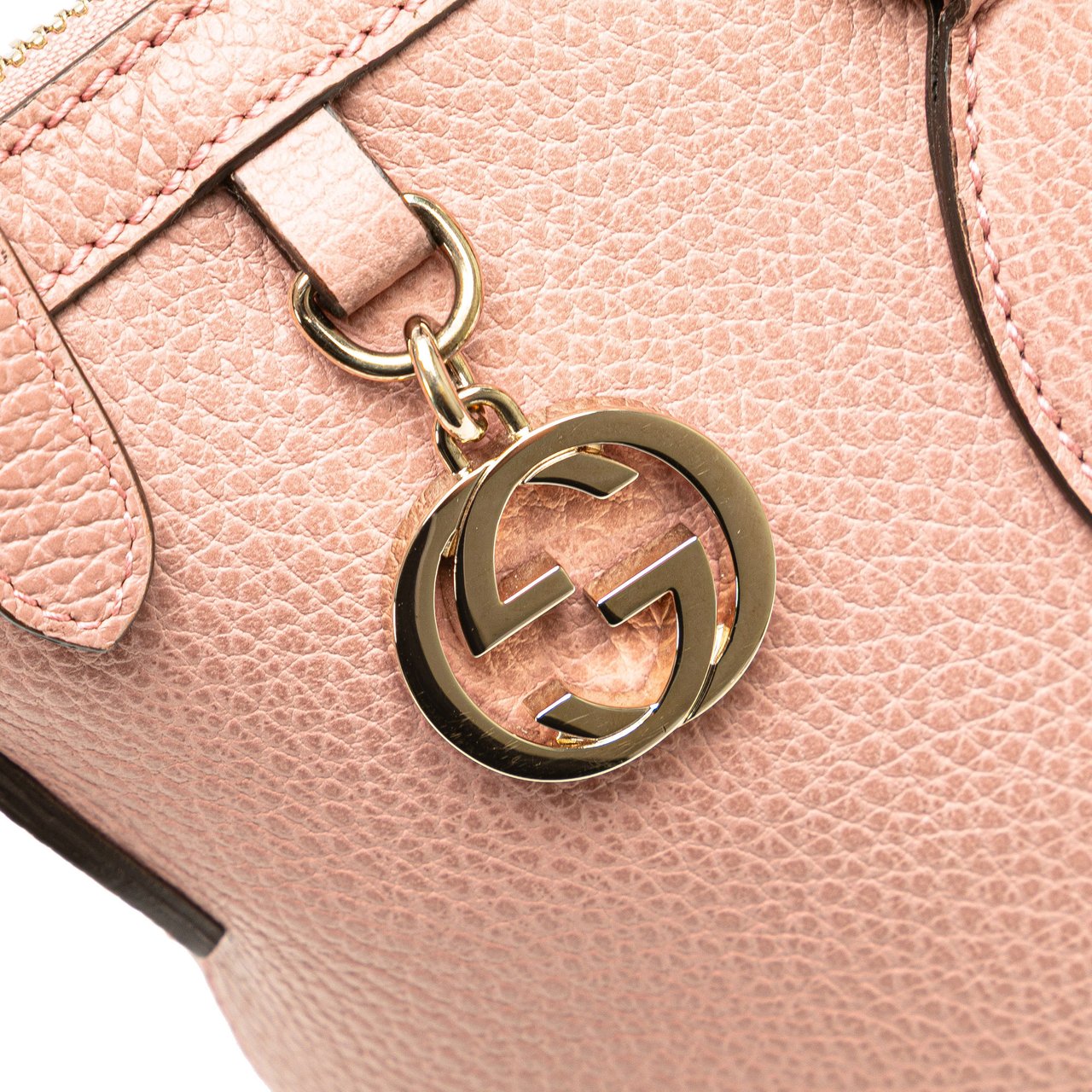 Gucci Dollar Calfskin GG Charm Satchel Roze