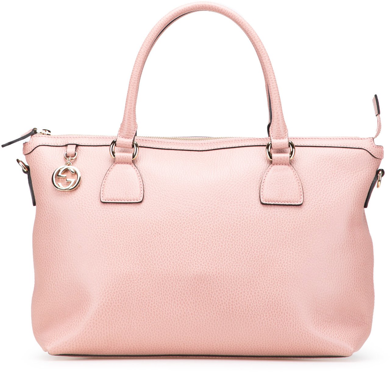 Gucci Dollar Calfskin GG Charm Satchel Roze