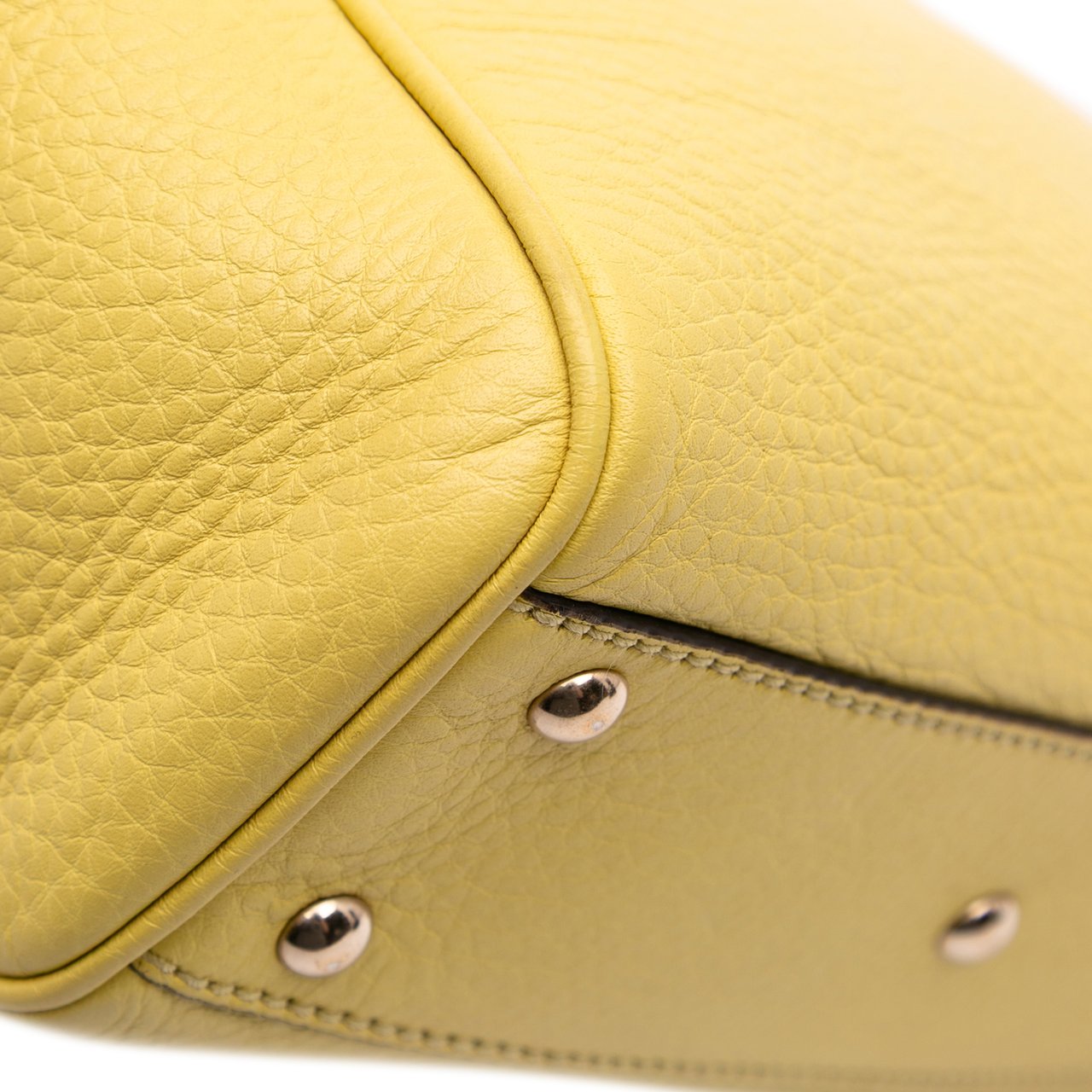 Gucci Mini Calfskin Bamboo Shopper Satchel Geel