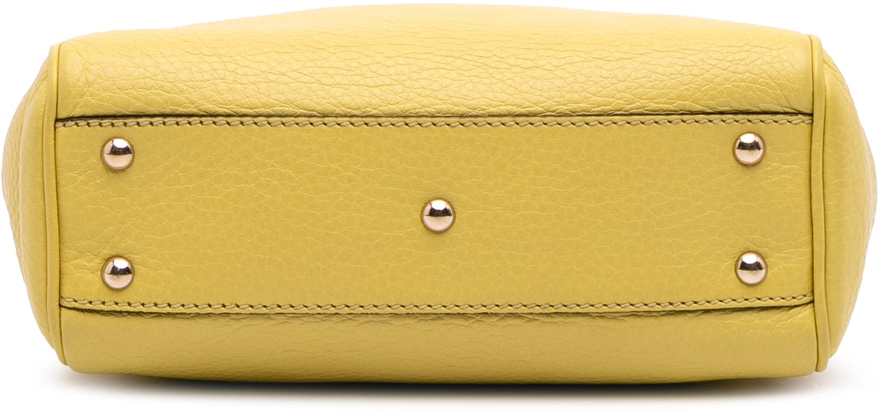 Gucci Mini Calfskin Bamboo Shopper Satchel Geel
