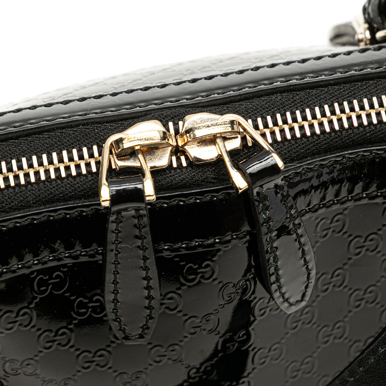 Gucci Small Microguccissima Patent Nice Satchel Zwart