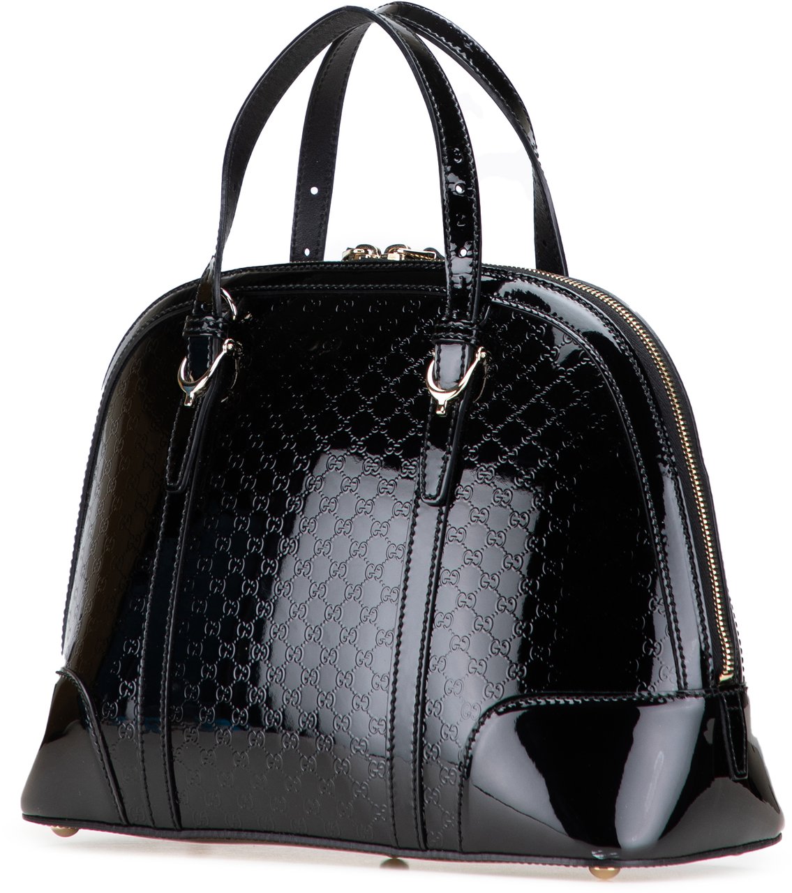 Gucci Small Microguccissima Patent Nice Satchel Zwart