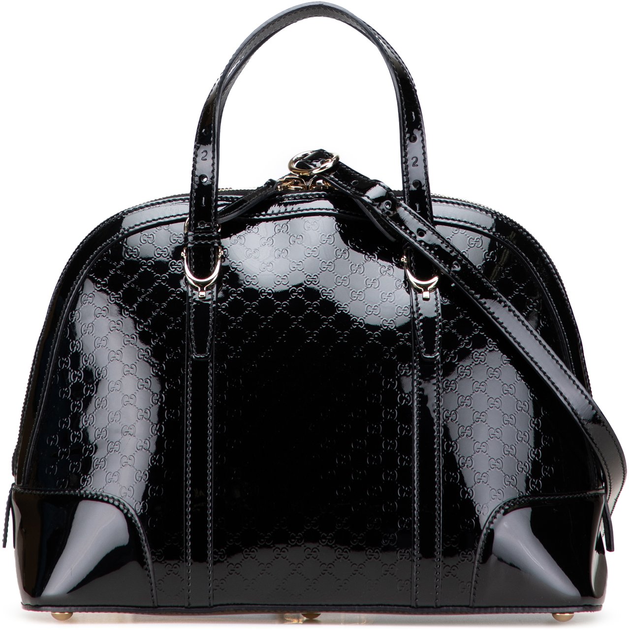 Gucci Small Microguccissima Patent Nice Satchel Zwart