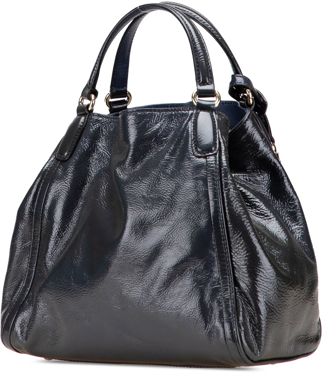 Gucci Small Patent Soho Satchel Blauw