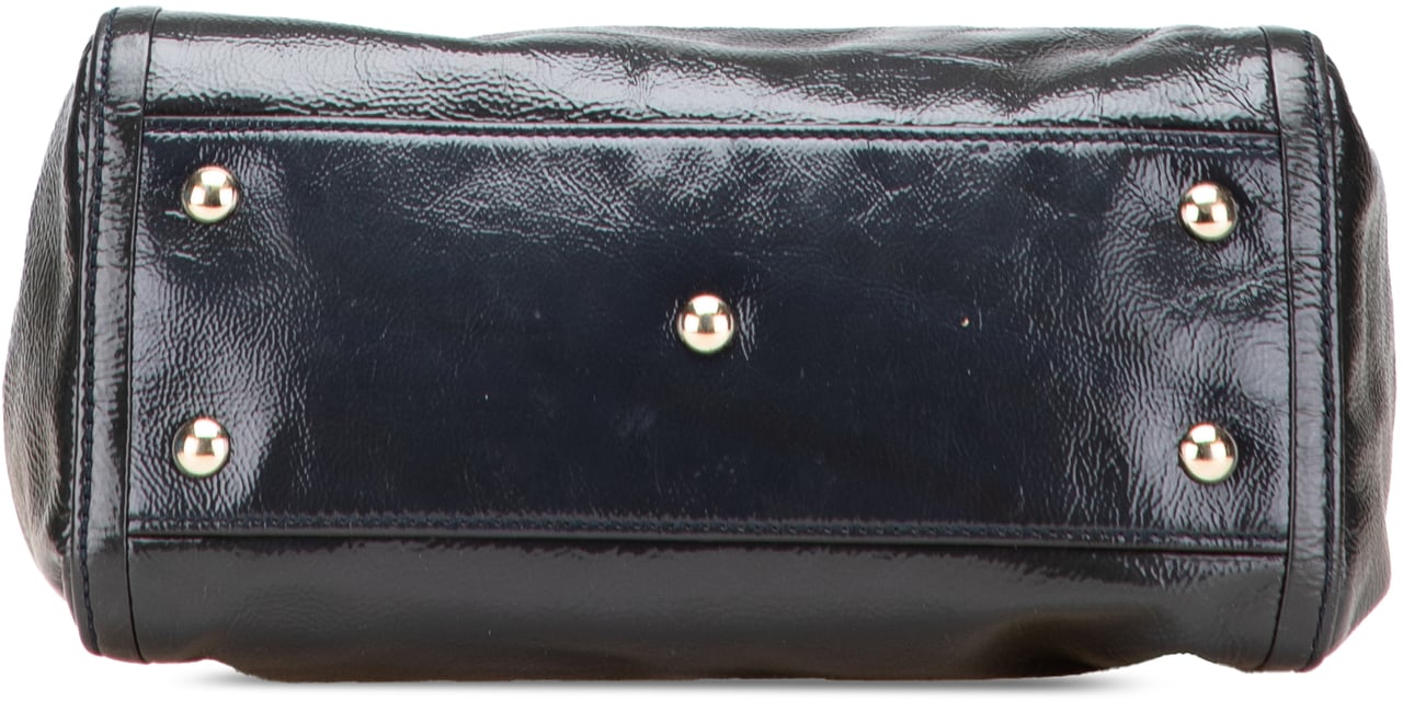 Gucci Small Patent Soho Satchel Blauw