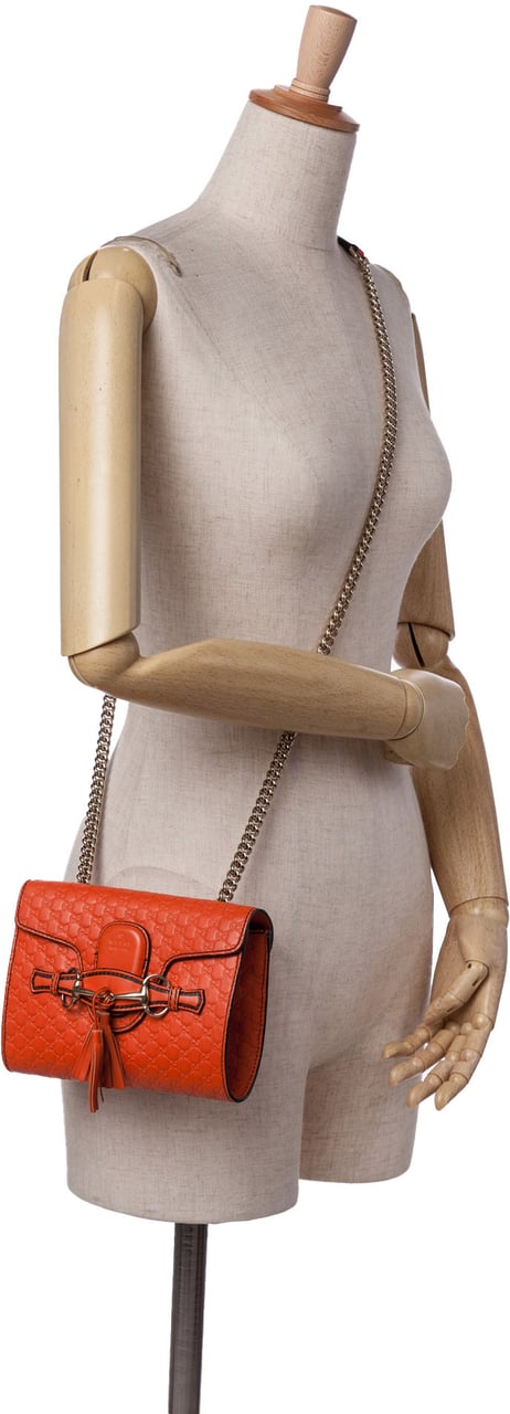 Gucci Mini Microguccissima Emily Crossbody Oranje