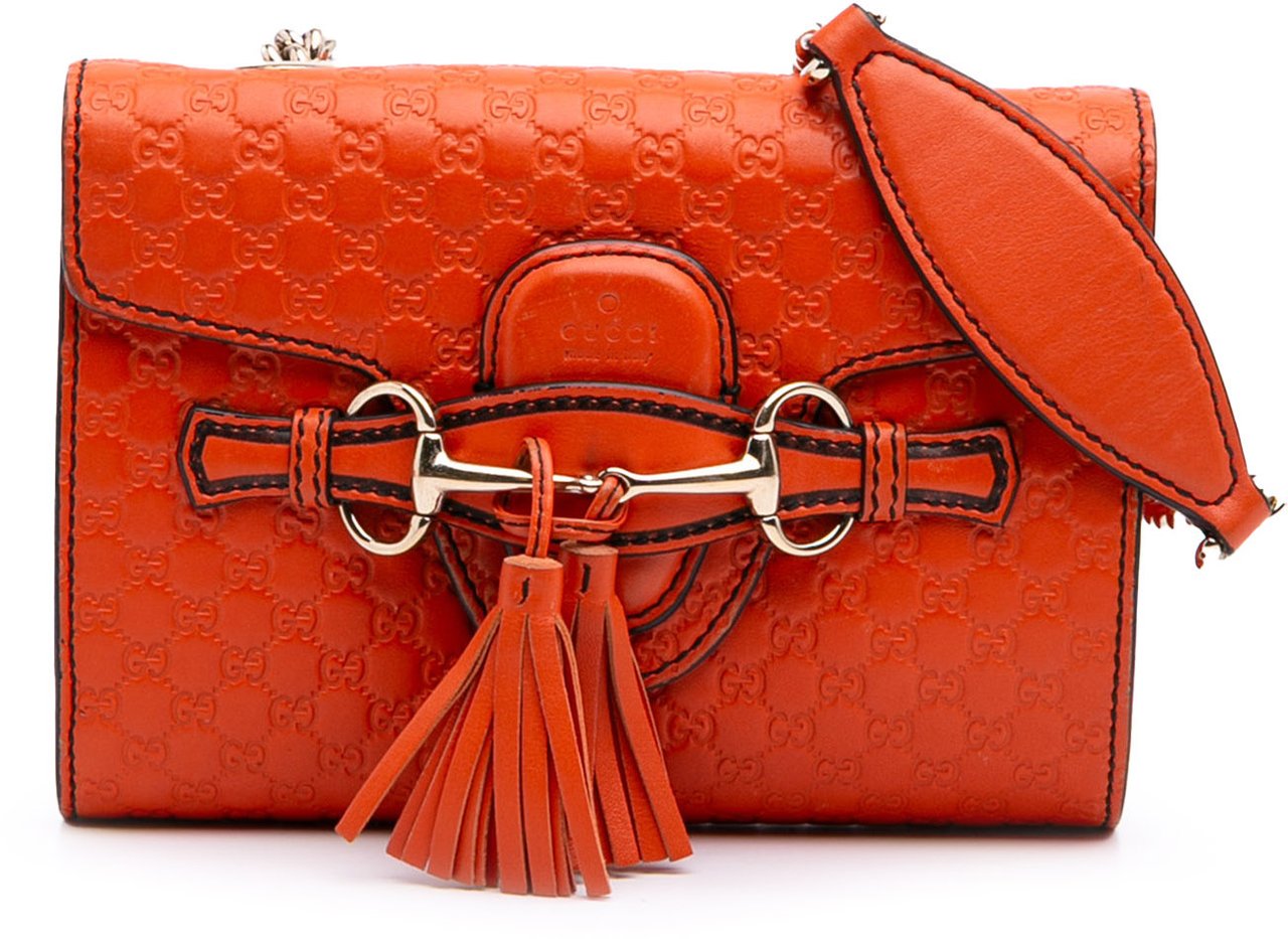 Gucci Mini Microguccissima Emily Crossbody Oranje
