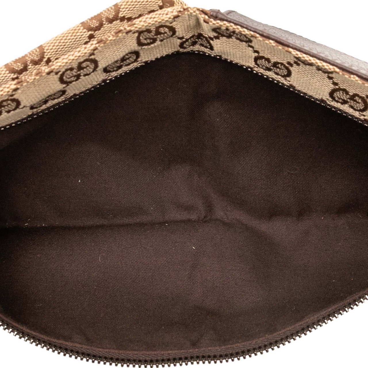 Gucci GG Canvas Double Pocket Belt Bag Bruin