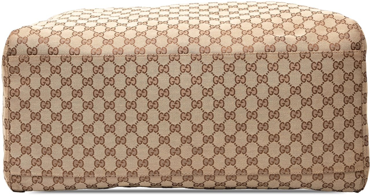 Gucci GG Canvas Web Travel Bag Bruin