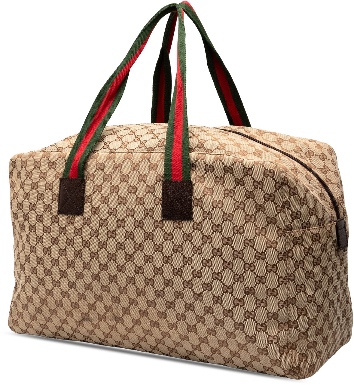 Gucci GG Canvas Web Travel Bag Bruin