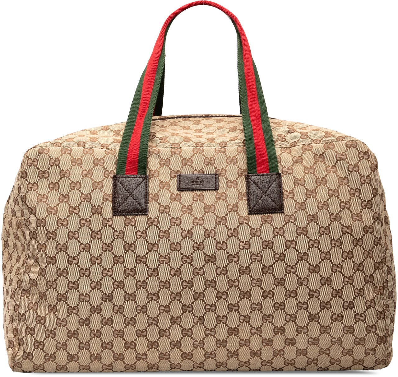 Gucci GG Canvas Web Travel Bag Bruin