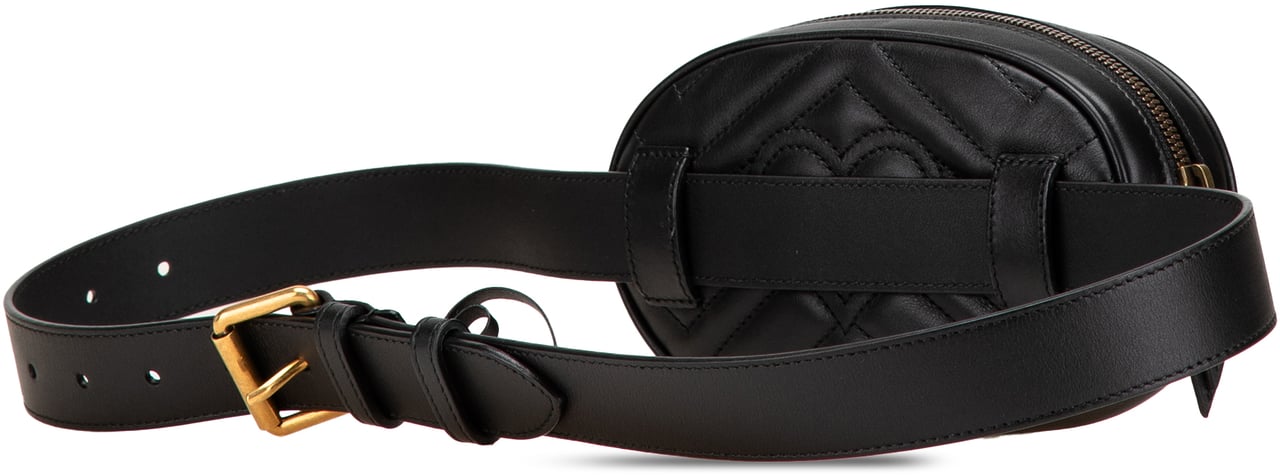 Gucci GG Marmont Matelasse Leather Belt Bag Zwart