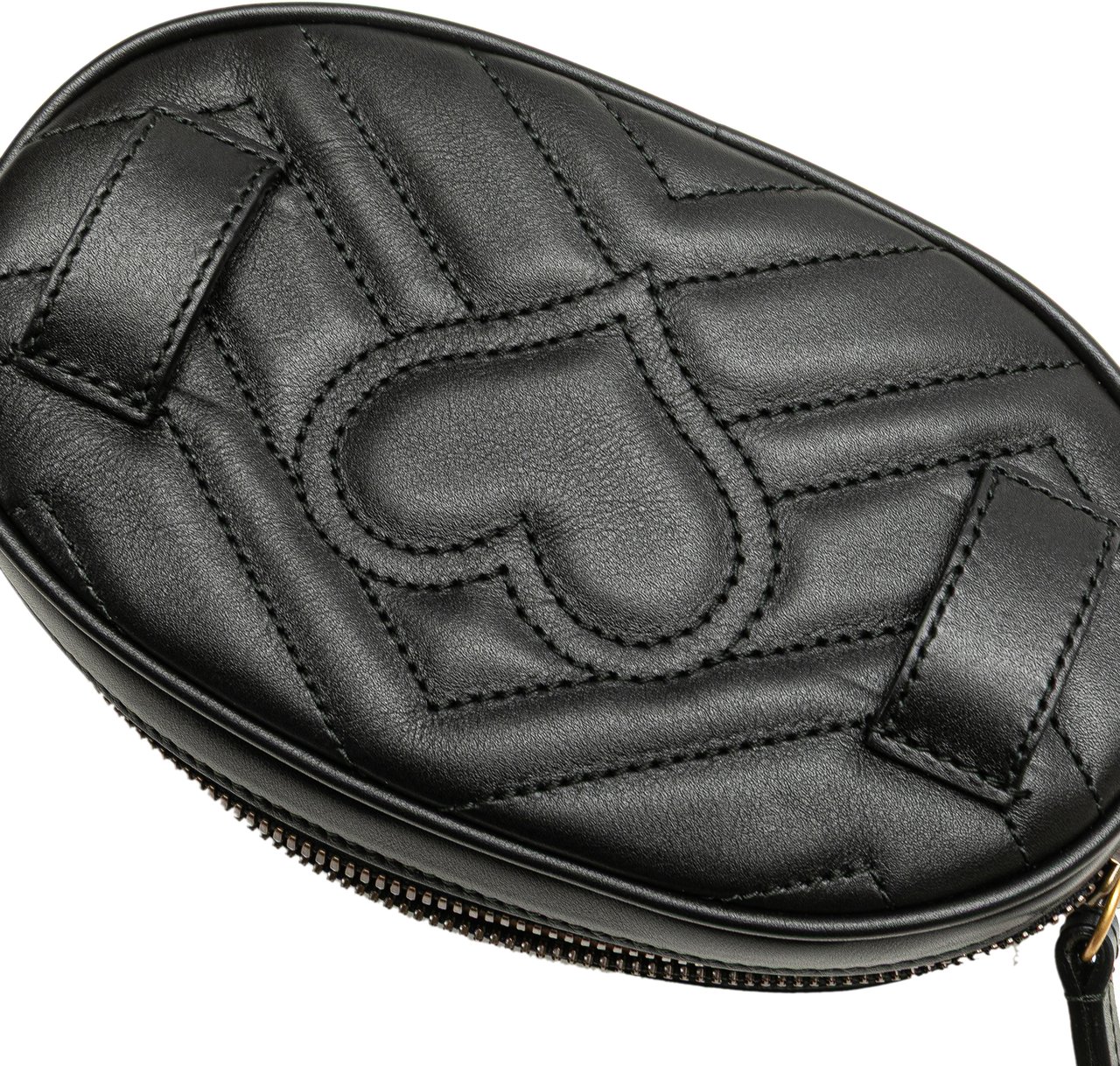 Gucci GG Marmont Matelasse Leather Belt Bag Zwart
