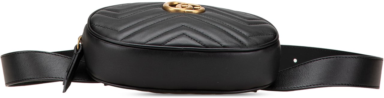 Gucci GG Marmont Matelasse Leather Belt Bag Zwart